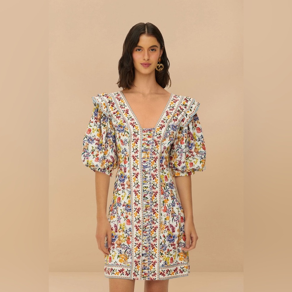 BNWT Off-White Greek Garden Lenzing™ Ecovero™ Euroflax™ Mini Dress